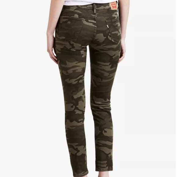 Levi's 711 Skinny Ankle Camo Jeans Green Size 2 - Picture 3 of 10